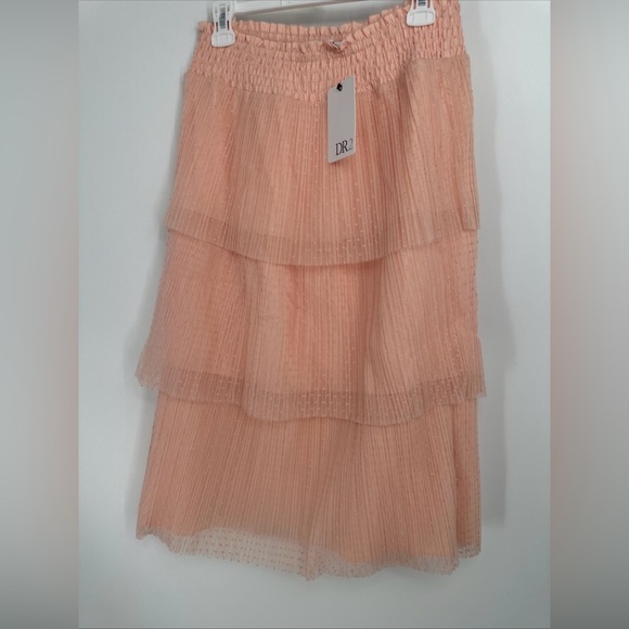 DR2 Peach Polka Dot tulle mesh skirt set size m - Picture 4 of 6